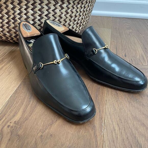 Vintage 80s Bally Men’s Black Horsebit Leather Loafers Impeccably Maintained 8.5 - Picture 1 of 12